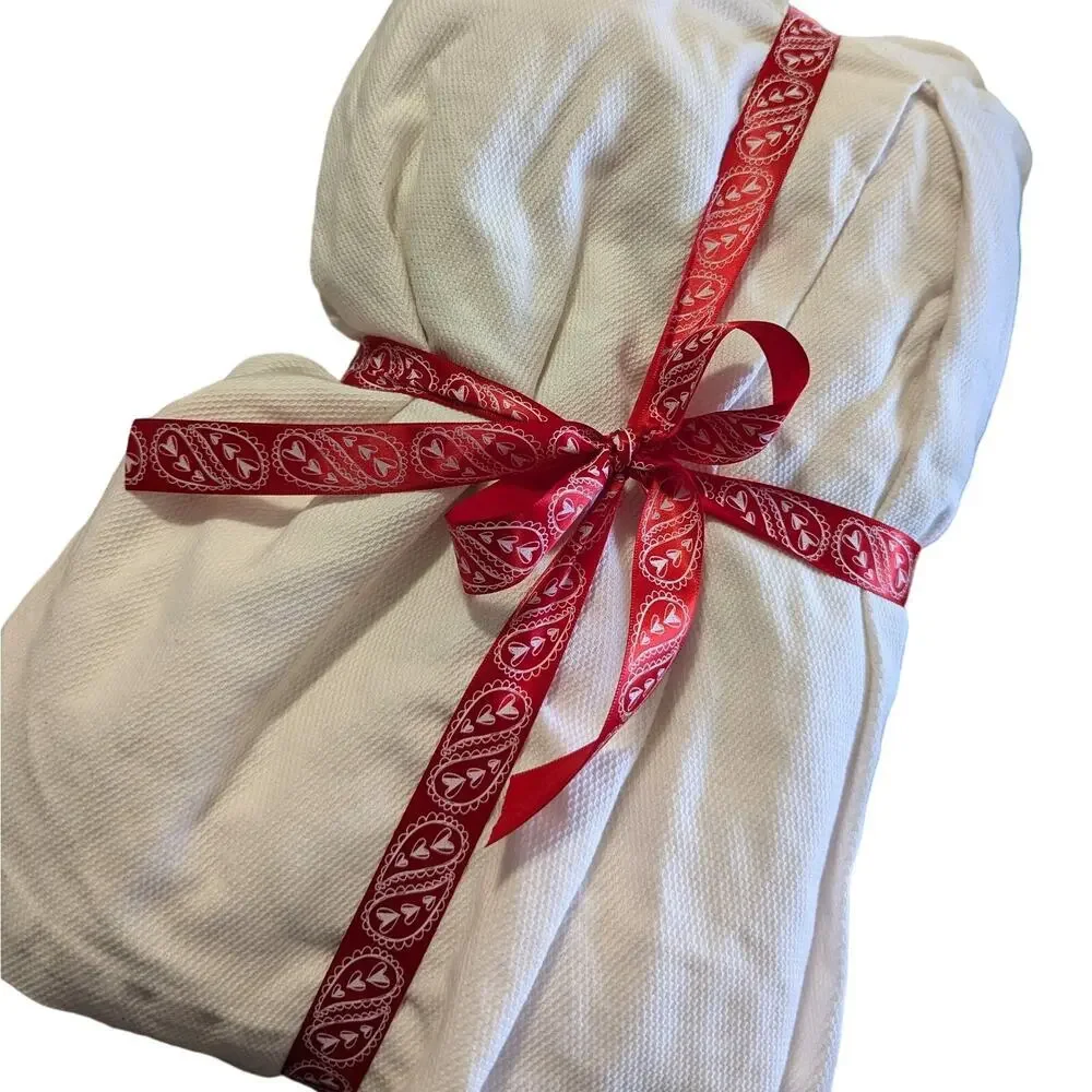 SOUTHERN LIVING! LUXE CREAM COTTON PEBBLY TEXTURED COTTON BEDSKIRT, SZ KG